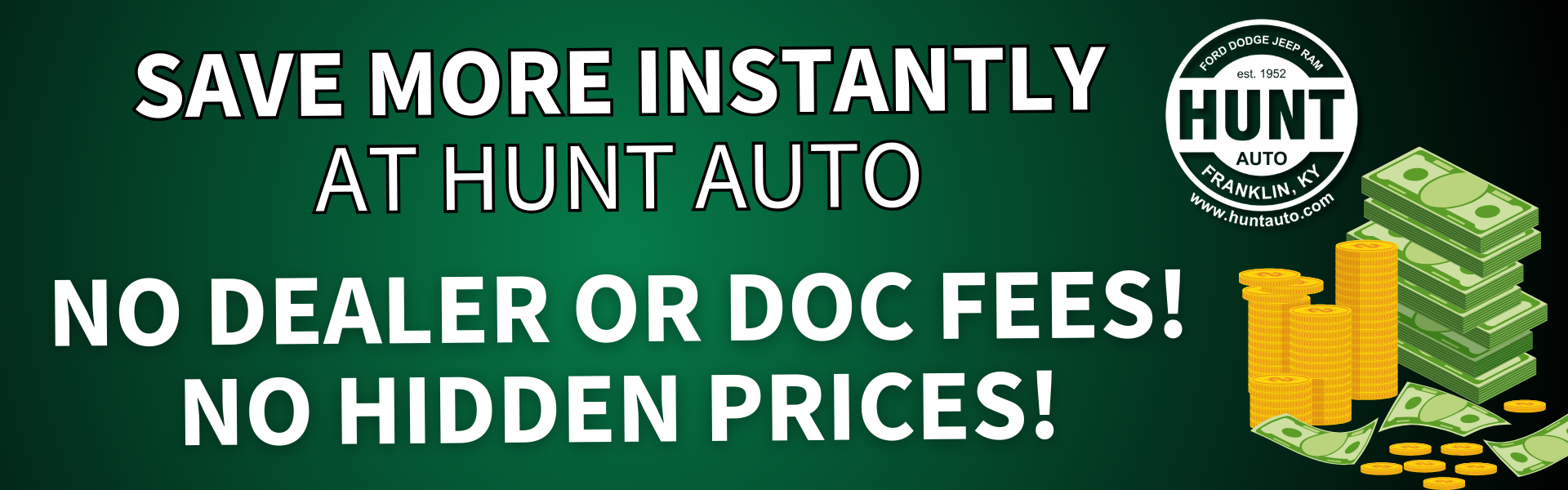 Save more with no dealer or doc fees